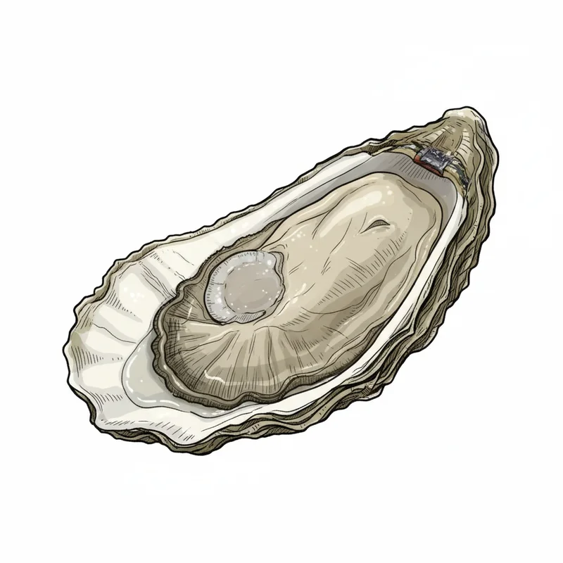 Beavertail oyster illustration