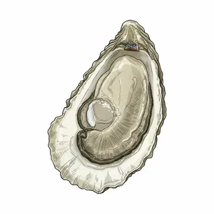 Beavertail oyster illustration