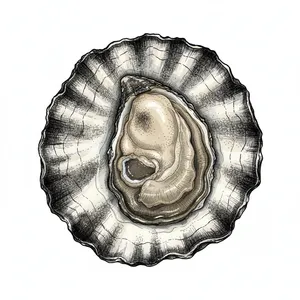 Belon (Maine) oyster illustration