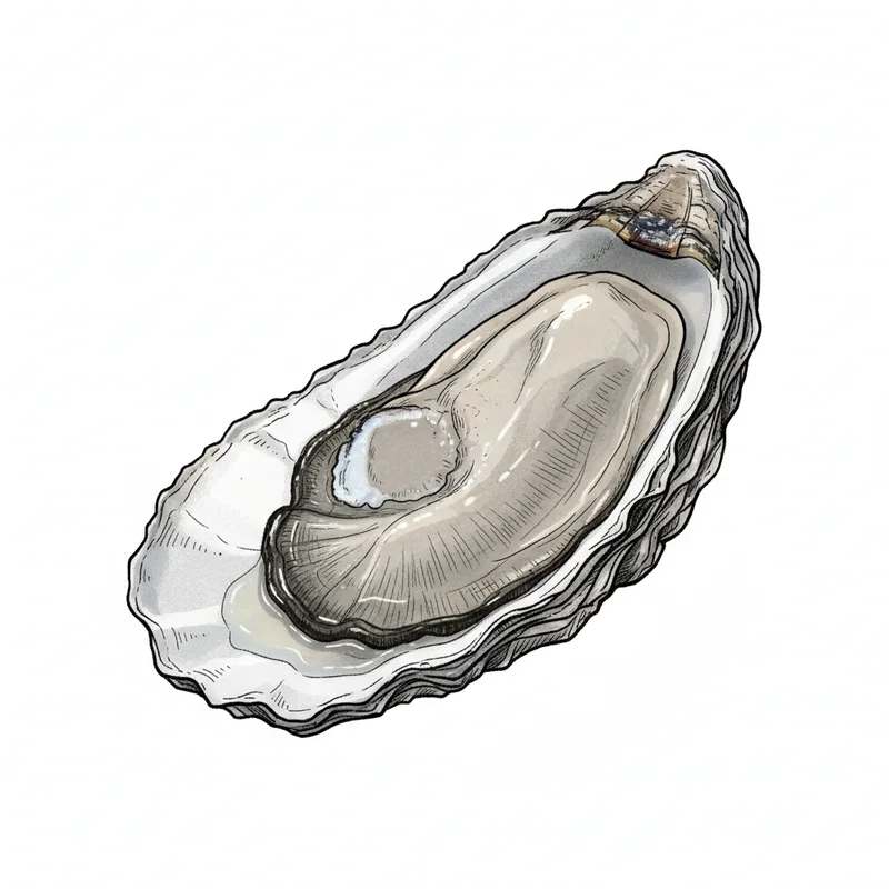 Blue Point (Great South Bay) oyster illustration