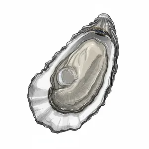 Blue Point (Great South Bay) oyster illustration