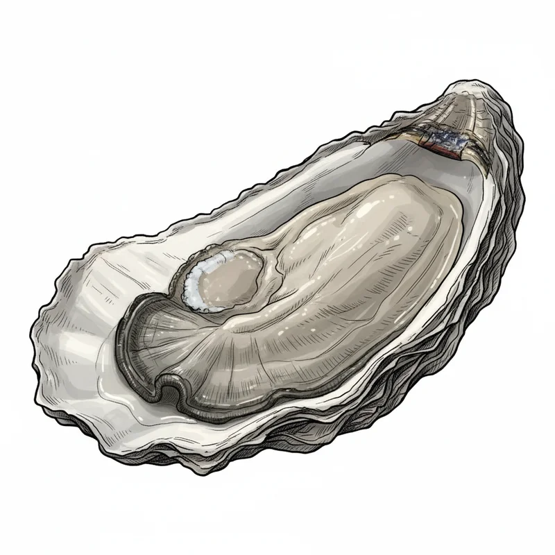 Bluepoint (Long Island Sound) oyster illustration