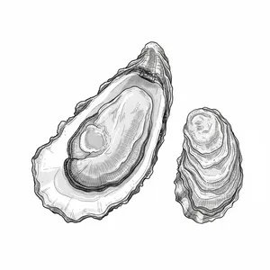 Bodega Bay Atlantic oyster illustration