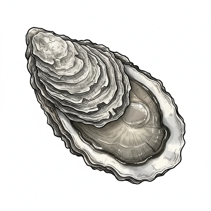 Bulls Bay oyster illustration