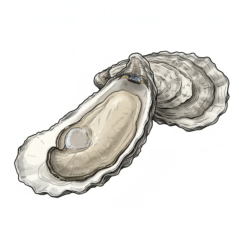 Capers Blades oyster illustration