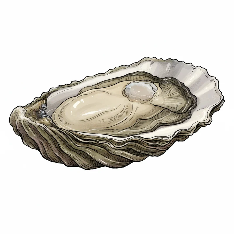 Deep Bay oyster illustration