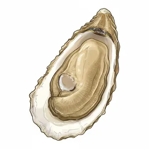 East Beach Blonde oyster illustration