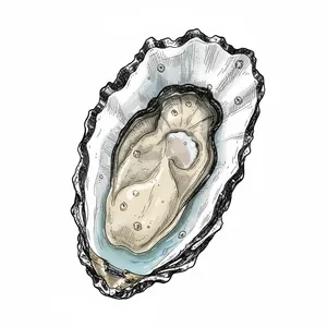 Elkhorn oyster illustration