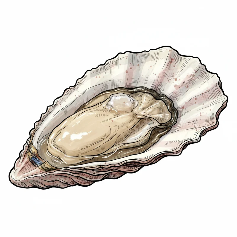 Fanny Bay oyster illustration