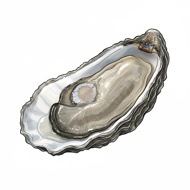 Genuine Blue Point oyster illustration