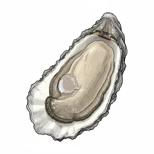 Genuine Blue Point oyster illustration