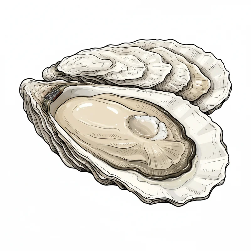 Great White oyster illustration