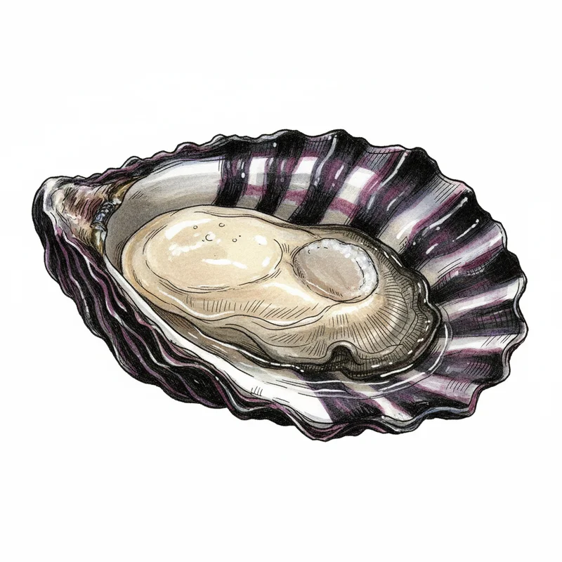 Hog Island Sweetwater oyster illustration