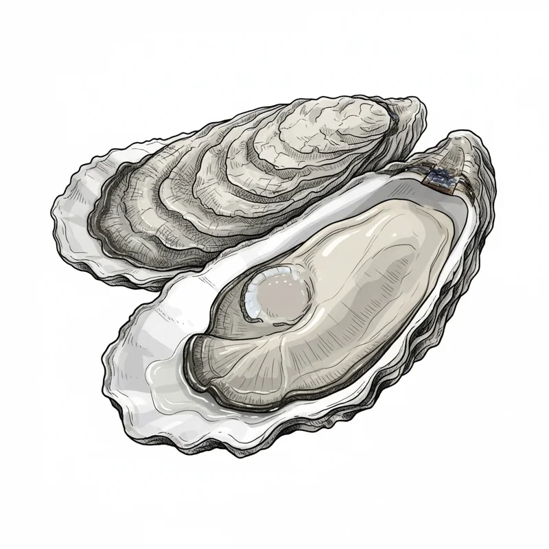 Ichabod Flat oyster illustration