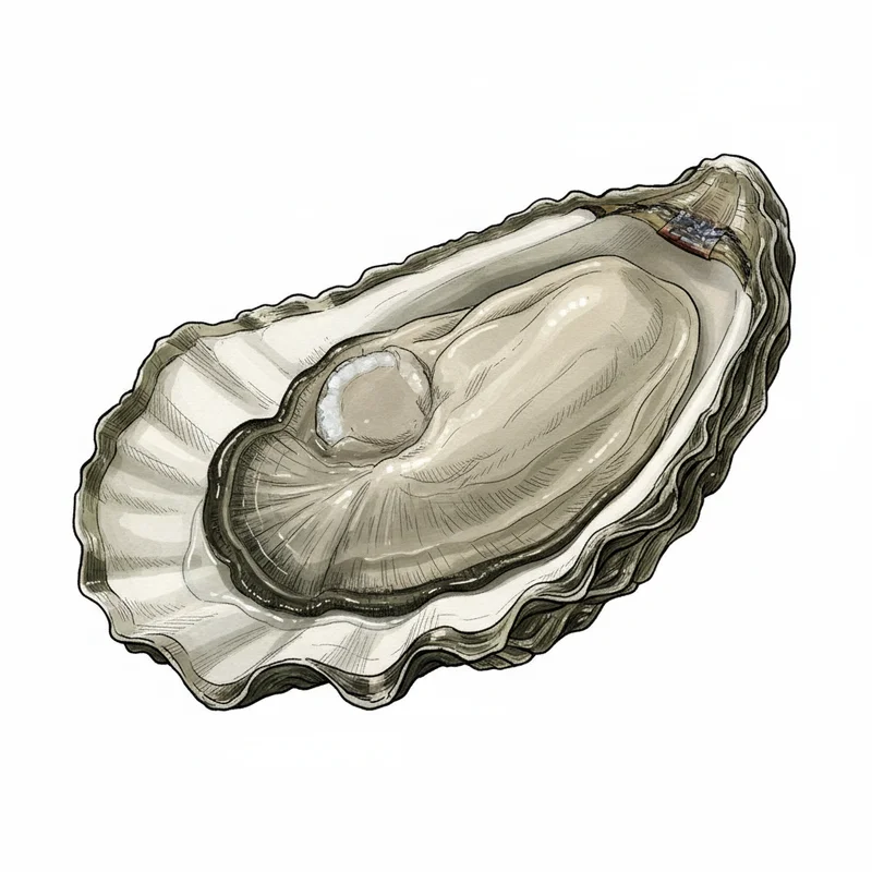 Kachemak Bay oyster illustration