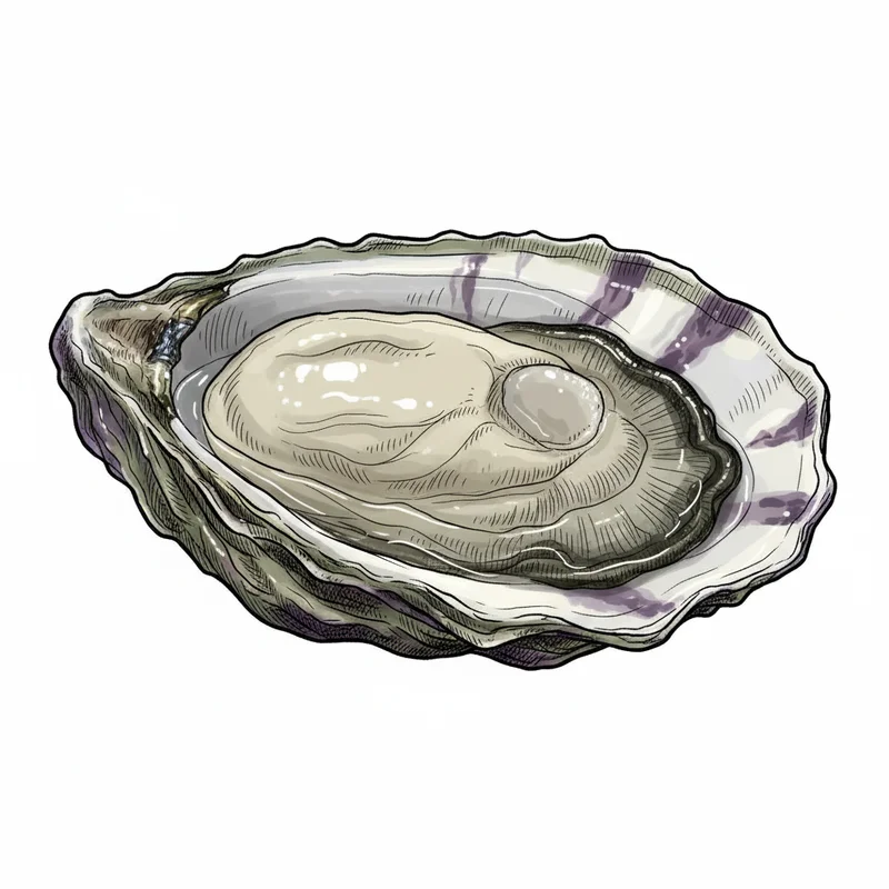 Kumamoto oyster illustration