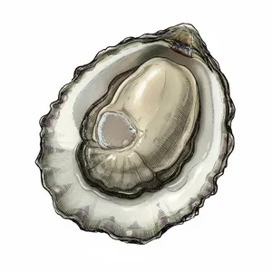 Kumamoto oyster illustration