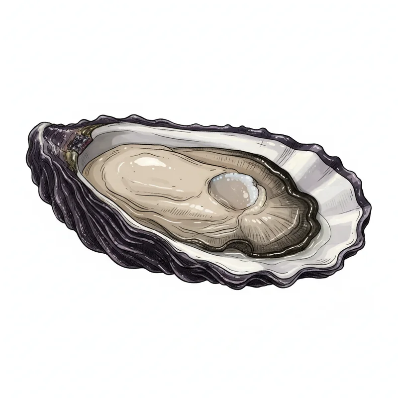 Kusshi oyster illustration