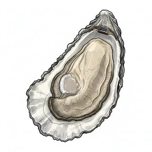 Lady's Island oyster illustration