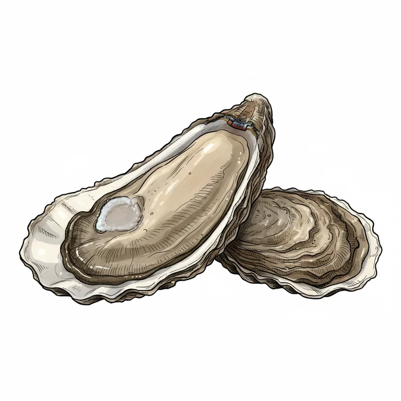 Malpeque oyster illustration