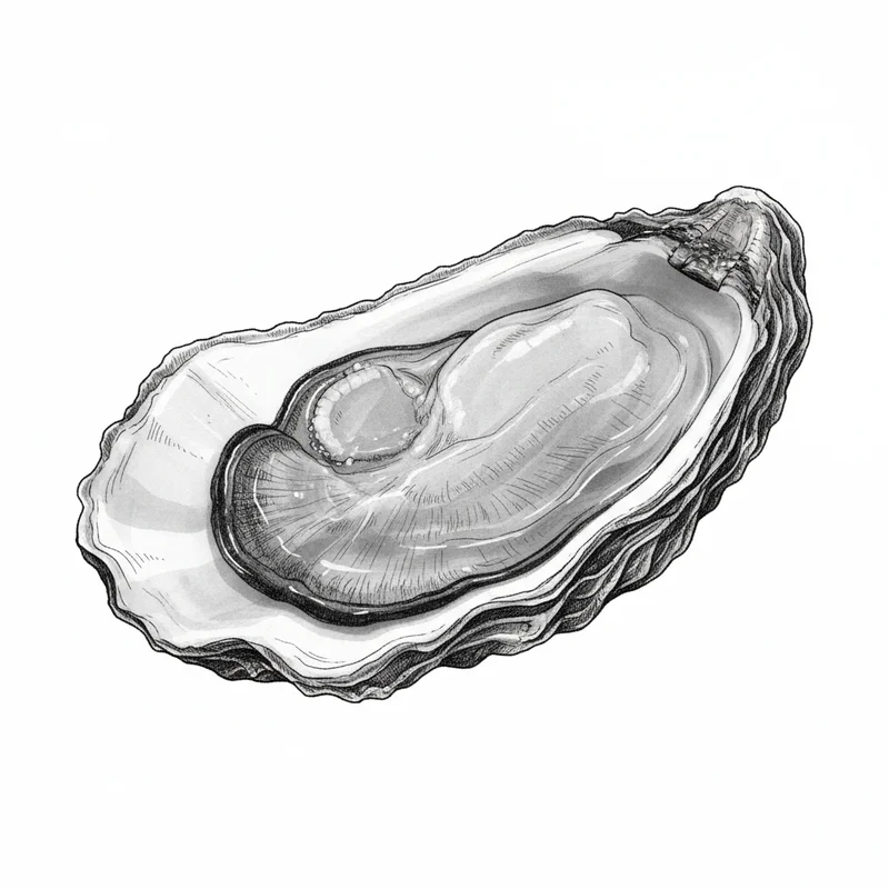 Moonstone oyster illustration