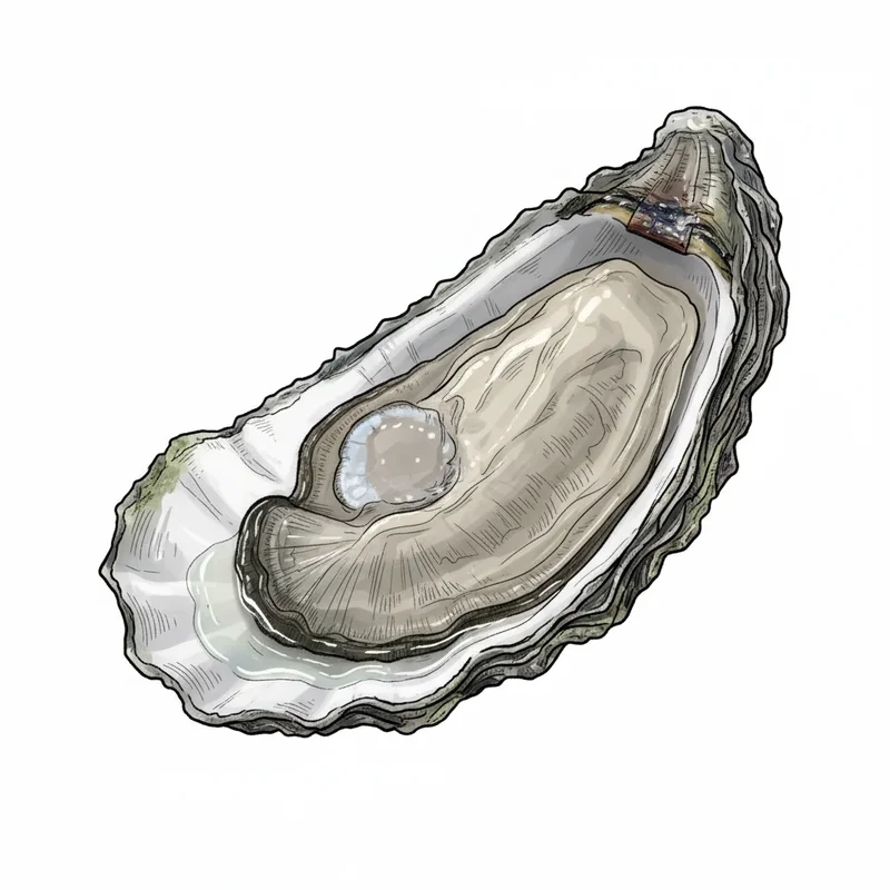 Mystic oyster illustration