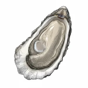 Mystic oyster illustration