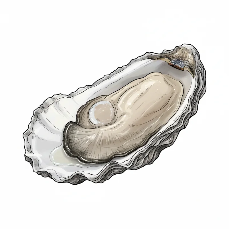 Peconic Pearl oyster illustration