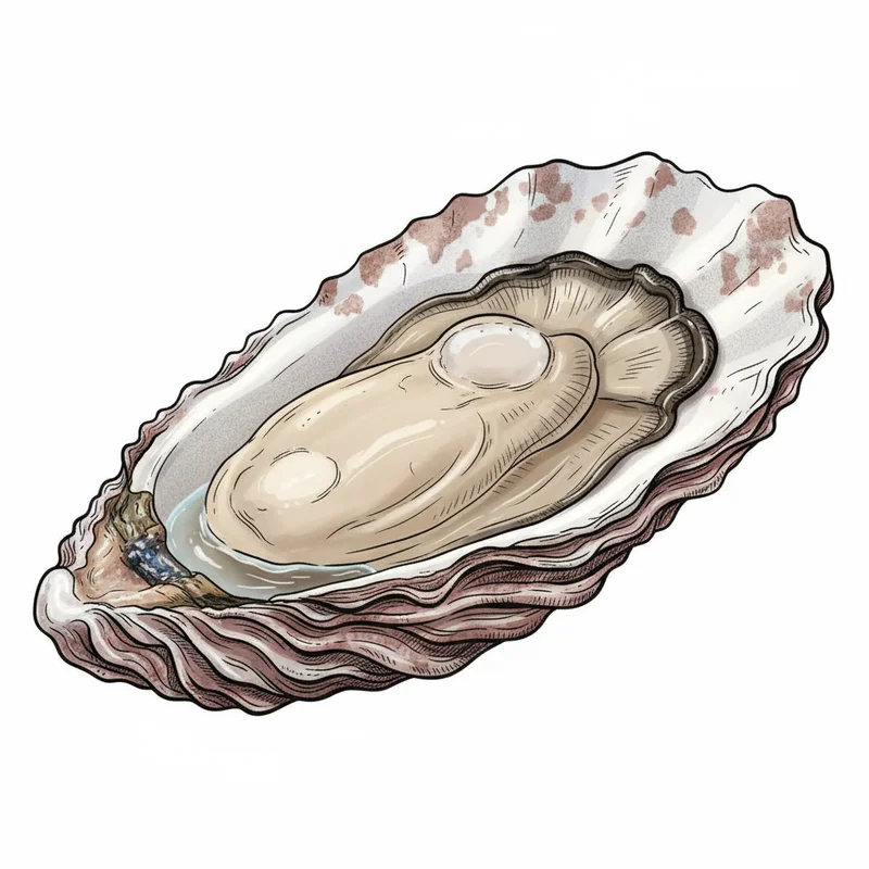 Quadra Island oyster illustration