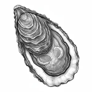 Raspberry Point oyster illustration