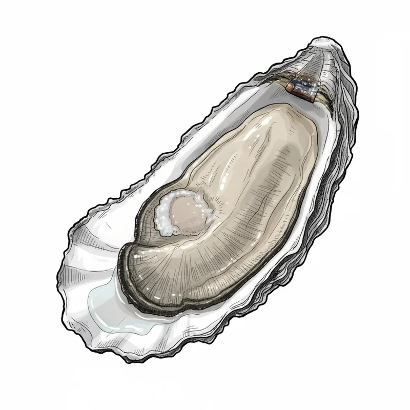 Shiny Sea oyster illustration
