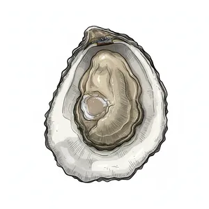 Shoal Bay Flat oyster illustration