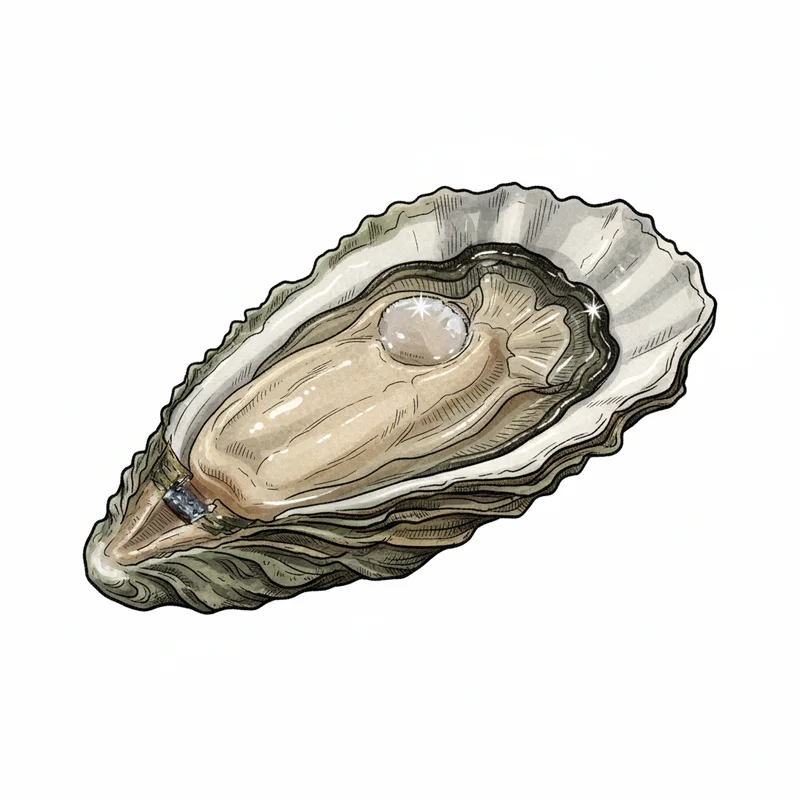 Steamboat oyster illustration