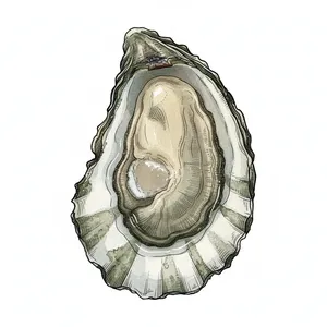 Steamboat oyster illustration