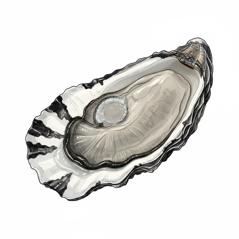 Stingray oyster illustration