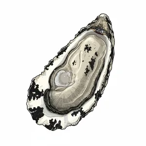Stingray oyster illustration