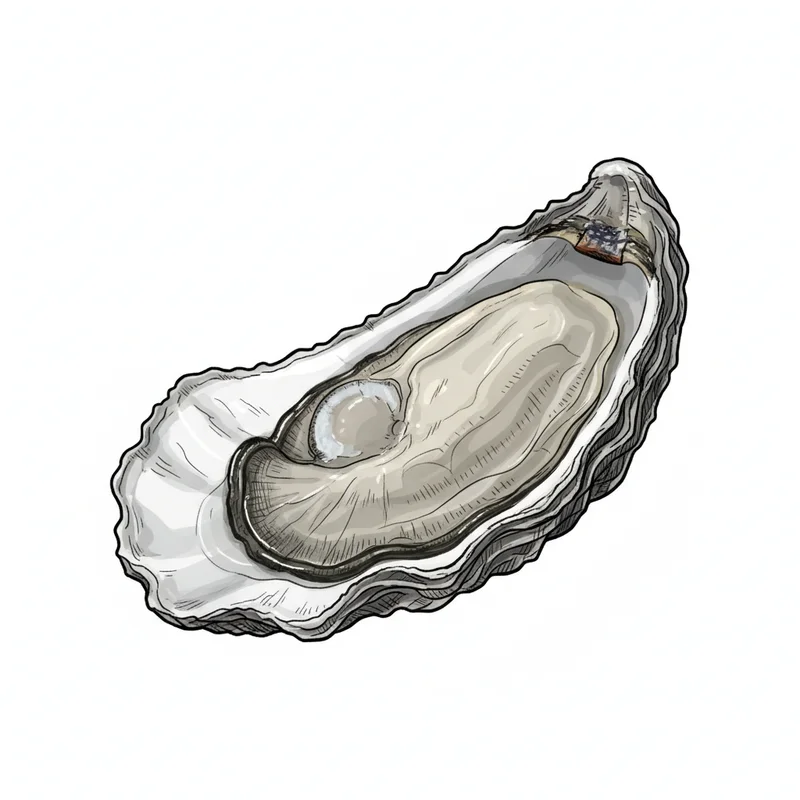Sunken Meadow Gem oyster illustration