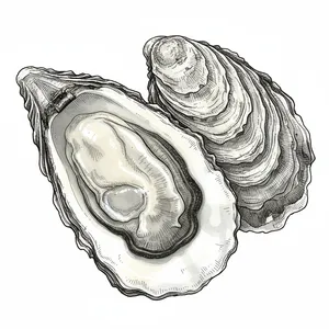 Sweet Neck oyster illustration